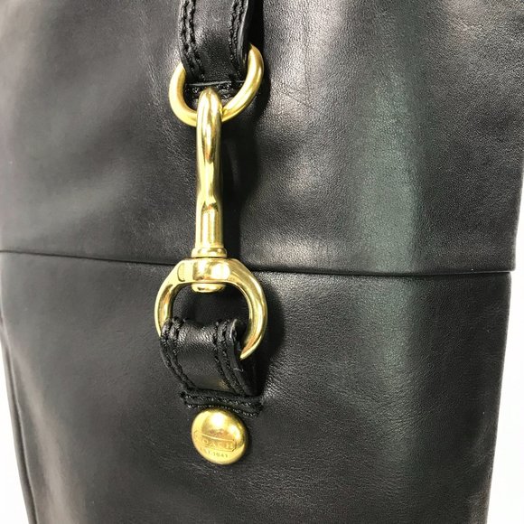 Coach Black & Gold Leather Knee High Martta Boot - Picture 6 of 15